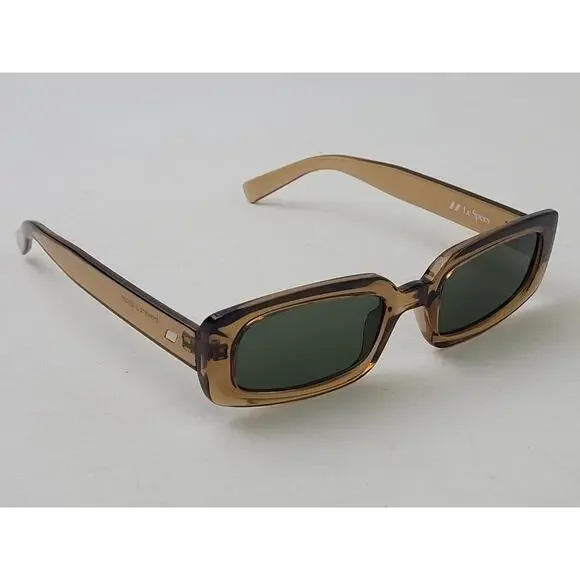 Le Specs Dynamite Tobacco/Green Rectangle Sunglasses 52-22-145 - Picture 2 of 9